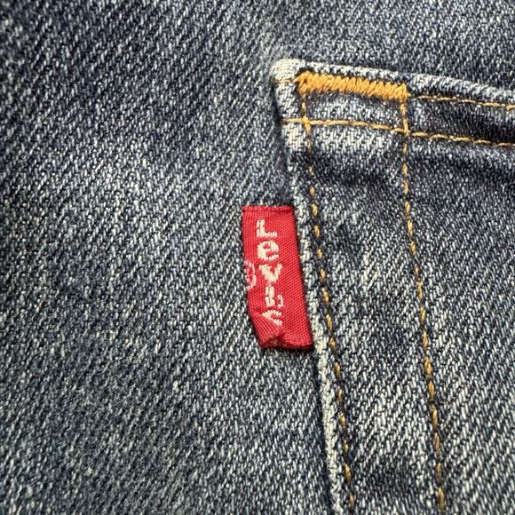 Levis Jeans Mens 36x27 (Tag 34x30) Blue 505 Regular Straight Relaxed Denim Pants - Picture 5 of 8